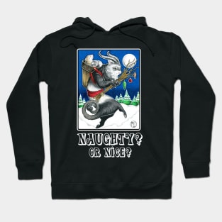 Ferret Krampus - Naughty or Nice? - White Outlined Version Hoodie